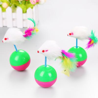 China Viable Wholesale Manufacturer Interactive Tumbler Cat Toy Feather Cat Toy for sale