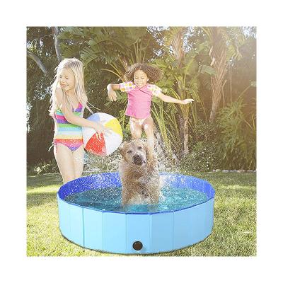 China Indoor and Outdoor Collapsible Waterproof Pet Swimming Pool Pet Bathtub Viable Folding Dog Pool for sale