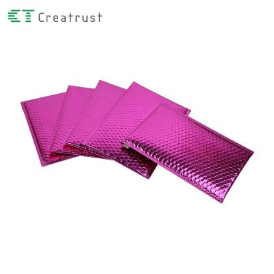 China Glossy Red Metallic Foil Mailing Bubble Mailer Mailing Wrap Aluminized Bubble Bag for sale