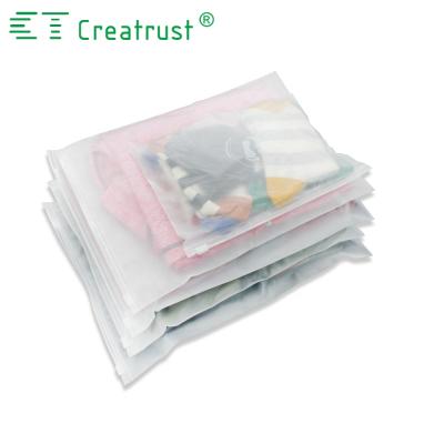 China Recyclable Custom Frosted Zip Lock Logo Reseal Poly Bag Slider Plastic Bag Clothes Packaging for sale