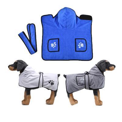 China Dual-Use Absorbent Microfiber Pet Clothing Viable Towel Bathrobes Covers Pajamas Dog Bathrobe for sale