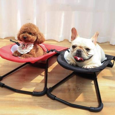 China Breathable Floor-Standing Adjustable Pet Rocking Chair Portable Rocking Bed Sun Chair Folding Dog Bed for sale