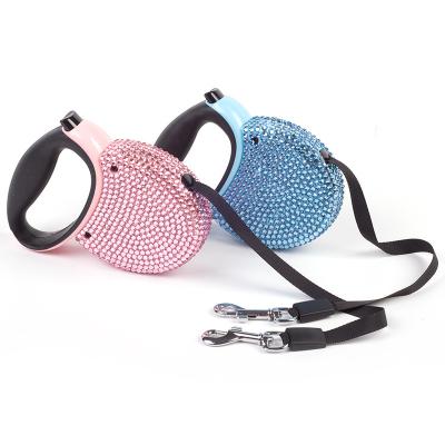 China Wholesale Custom Designers DETACHED Luxury Rhinestone Dog Rope Leash With Water Bottle Retractable Dog Leash for sale