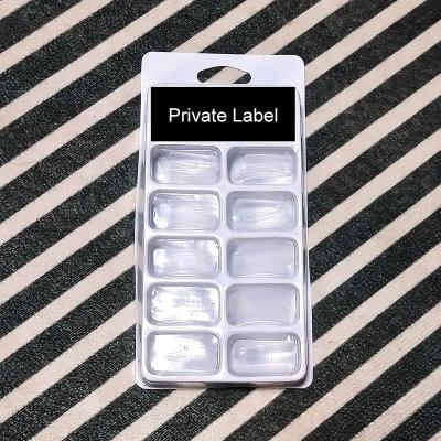 China Quick poly builder gels 100pcs/box Custom Transparent Logo 10 sizes nail extension mold poly quick builder gel mold for sale