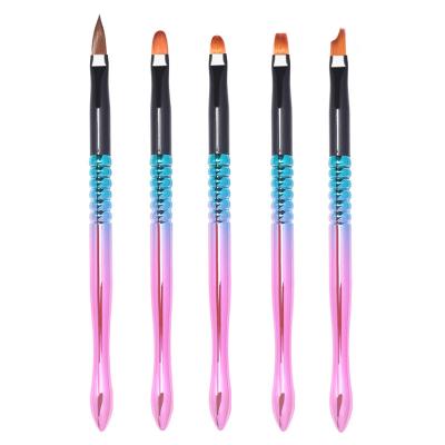 China NAIL Professional 5pcs Gradient Colors Nail Brush Paint Nail Polish Art Pen Flower Liner Acrylic Paint Nail Set Brushes for sale