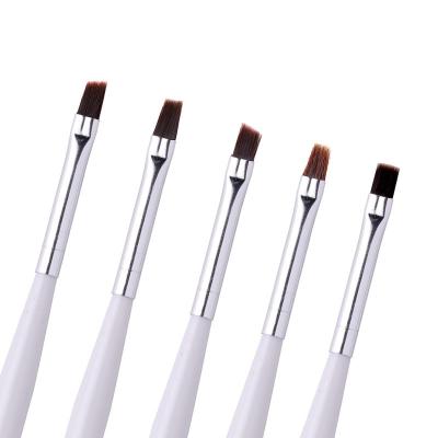 China NAIL 5pcs Zebra Pattern Professional High End Brush Nail Polish Brush Flat Head Nail Art Painting Pen for sale