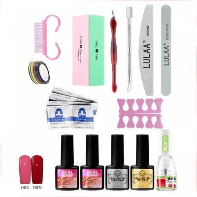 China Custom Nail Art Kit OEM Logo Cheap Colors Full Nail Art Gel Polish With UV LED Lamp For Women Salon Nail Art New Home Starter Set for sale