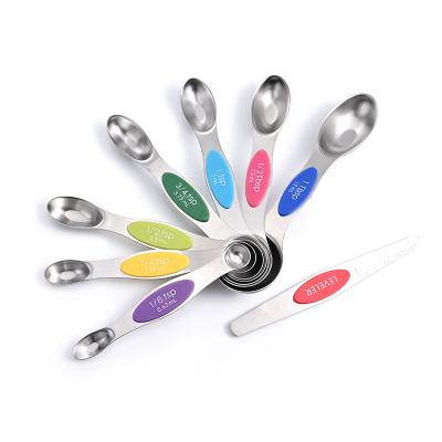 China Durable Heavy Duty Stainless Steel Magnetic Dosers Set Stackable Metal Magnetic Spoon for sale