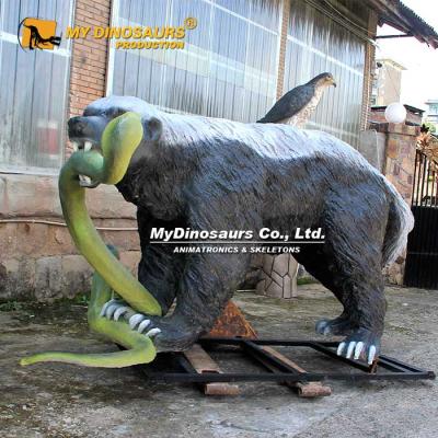 China Amusement Park My Dino Life Size Artificial Animal Fiberglass Honey Badger and Snake Statues for sale