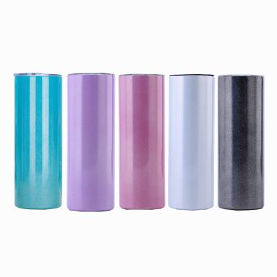 China Durable USA Mazoho Double Wall Insulated Lean Upright Glitter Shimmer Water Mug Sublimation Tumbler for sale