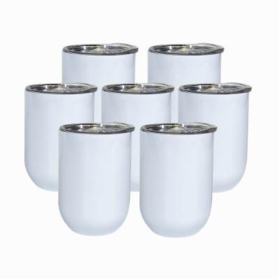 China Sustainable Stainless Steel Mugs 12oz Double Wall Vacuum Insulation White Mazoho Sublimation Masks Wine Tumbler for sale