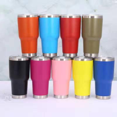 China Mazoho Wholesale 30oz Stocked Double Wall Insulated Vacuum 18/8 Stainless Steel Travel Coffee Beer Mug Tumbler With Lid for sale