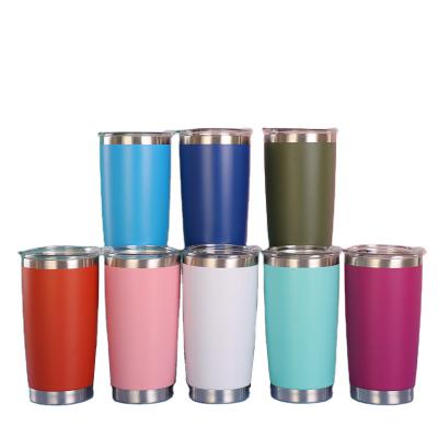 China Mazoho Stocked Stocked 20oz Double Walled Vacuum Insulated Tumbler for Powder Coated Tumblers with Lid for sale