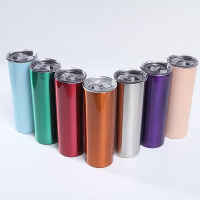 China Mazoho Viable 20oz Colors Straight Skinny Rainbow Paint Mugs Stainless Steel Vacuum Sublimation Tumblers for sale