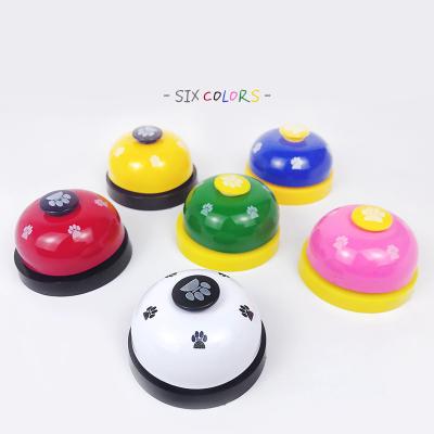 China Viable Pet Mulit-color Paw Print Dog Cat Agility Training Plastic Low Clicker Bell for sale