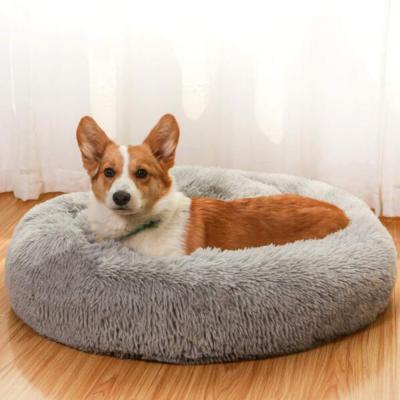 China Luxurypet Plush Dog Beds Breathable Round Soft Custom Made Machine Washable Cushion Dog Sofa Bed for sale