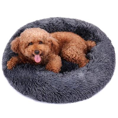 China Breathable Round Soft Comfortable Soft Plush Dog Beds Custom Made Machine Suppliers Washable Luxury Pet Bed Sofa for sale