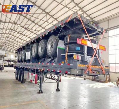 China EST Truck Trailer 40ft Container Flatbed Semi Trailer 40 Ton Flatbed Container Semi Trailer for sale