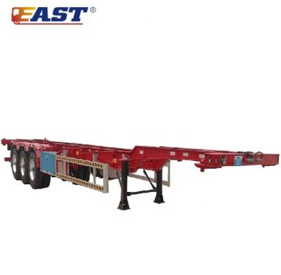 China Truck Trailer Chassis Semi Truck Skeleton Container Trailer IS Trailer 12 Lock Shipping Container Semi Trailer for sale