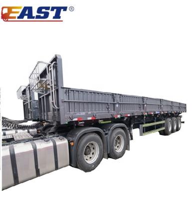 China Tri Truck Trailer EST Axle Side Dump Trailer Dumping Truck Capacity 30-50 Tons Dump Semi Trailer Side Dump Trailer for sale