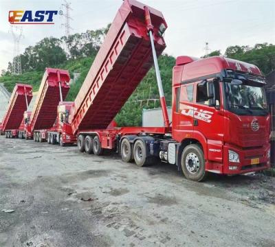 China Semi Truck Trailer EST 3 Axle Dump Trailer 3 Axles Rear Dump Semi Trailer Tipper Trailer for sale