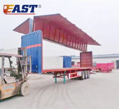 China EST Truck Wing Open Box Van Trailer 3 Axle Box Semi Trailer Wing Span Open Van Van Trailer for sale