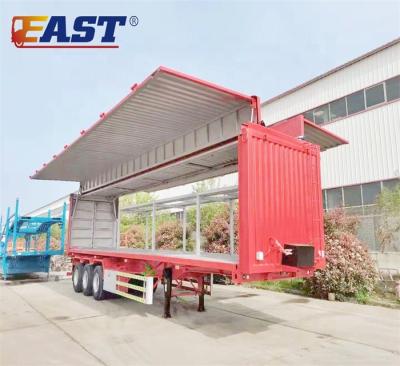 China EST 3 axle van type box truck trailer semi trailer for transport cargo wing seagull box trailer enclosed service semi trailers for sale for sale