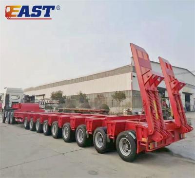 China Truck trailer EST specially customized 250 ton low bed trailer 9lines 18axles semi lowbed trailer low bed trailer for sale