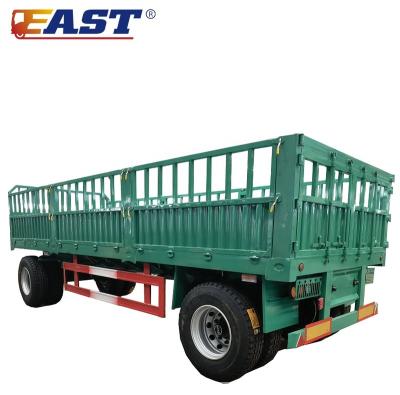 China IS Truck Trailer 10-30 Tons 4 Wheel Tractor One Trailer With 20ft Draw Bar Fence Full Cargo Trailer Trailer for sale