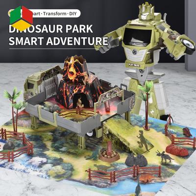 China Toy QS Toy Songrebo Disassembly Of Deformation Robot Dinosaur Storage Set Toy With Activity Play Mat for sale