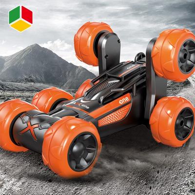 China RC Hobby QS Toy 4WD Double Sided Six Wheeled RC Stunt Car 3.7V MAH Fast RC Car Swing Arm 360 Flips 1200 Spins For Kid Toy for sale