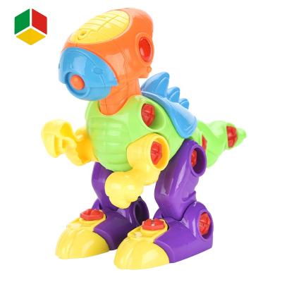 China DIY Take Apart Rod Assemble Dinosaur Toys QS Toys Amazon Hot Educational Kids ABS Plastic DIY Take Apart Rod Assemble Dinosaur Toys With Light And Sound Model for sale