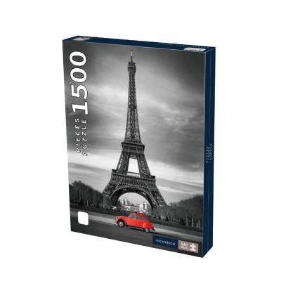 China Cartoon Toy Customized landscape jigsaw puzzle 1500 pieces Eiffel Tower jigsaw puzzle adult design for sale