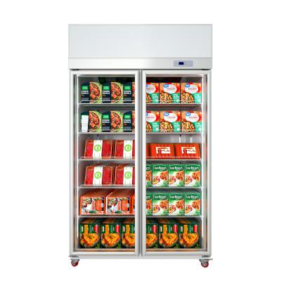 China Single-Temperature Refrigerator Display Light Glass Door Freezer Refrigerator Display Freezer for sale