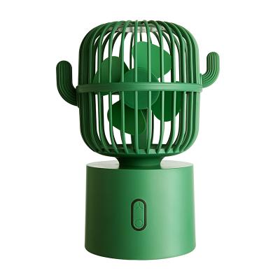 China Small chargeable creative cactus DC table fan rechargeable for sale