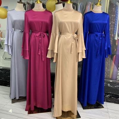 China Solid colors whosale kaftan dubai abaya fabric hijab clothing muslim islamic clothing women new maxi long robe muslim muslim modern dress for sale