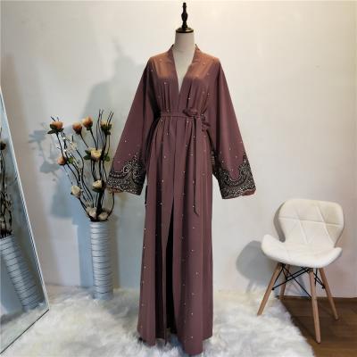 China Beading Dubai Monsoon Clothing Sale Open Abaya Best Turkish Fancy Dress Abaya Islamic Ladies Kimonos For Muslim Women for sale