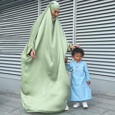 China Wholesale 2 Pieces Eid Dubai Hijab Robe Prayer Khimar Abaya 2 Pieces Abaya Turkish Muslim Jilbab Robe Women Islamic Clothing for sale