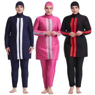 China Long Sleeve Breathable Canvas Cover Up Zipper Swimsuit Dubai Arab Muslim Clothing Arab Islamic Women Plus Size Swimwear 2021 for sale