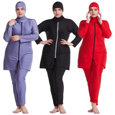 China Breathable Canvas Long Sleeve Covers Zipper Plus Size Women's Islamic Clothing Women's Muslim Swimwear Robes for sale