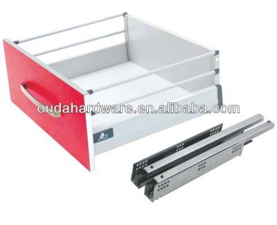 China Silent Wall Hidden Double Drawer Slide 40 Kg for sale