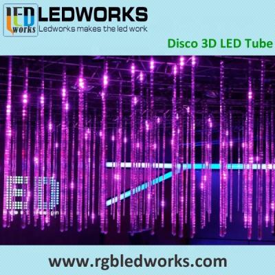 China Theme park both sides vertical dmx rgb 3d tube , 360 led pixel tube for disco equipment for sale