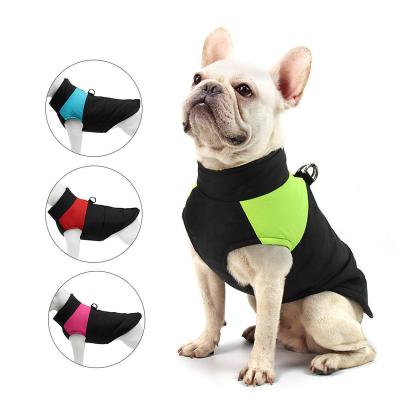 China Pug Chihuahua Barred French Bulldog Coat Padded Warm Winter Dog Clothes Waterproof Pet Vest ZipperJacket For Dogs for sale