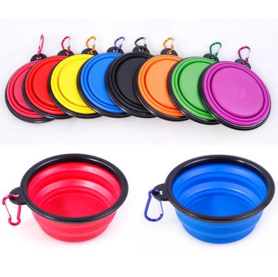 China Non-automatic collapsible water bowl collapsible silicone pet promotion travel dog for sale