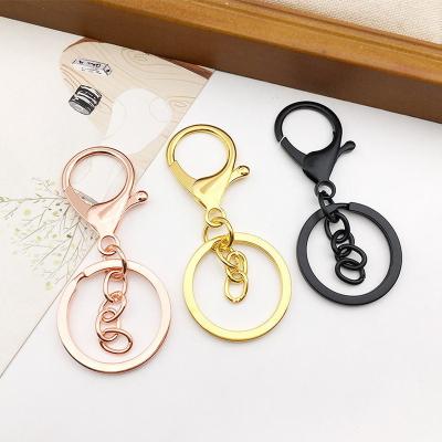 China Wholesale Classic Plated 8 Colors Metal Key Ring Cheap 30mm Lobster Clasp Key Chain for sale