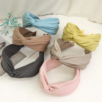 China Solid Fashion Cloth Headband Face Wash Headband Bowknot Headband for Girls for sale