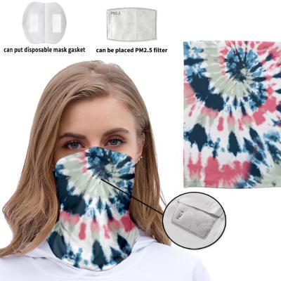 China Newest Outdoor Activities Bandana With Filter Pocket Tie-Dye Bandanas 3D Headscarf, Without Filter for sale