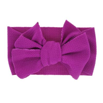 China Wholesale Baby Elastic Headband Character Cotton Solid Color Neonatal Rabbit Ears Widened Bow Tie Hair Accessories for sale