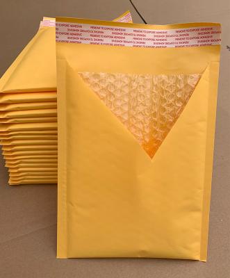 China Business& Popular Yellow Shockproof Shopping Amazon Kraft Paper Foam Delivery Bag for sale