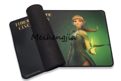 China Promotional Rubber Mouse Pad Double Weave Cloth Surface With Durable Stitched Edges for sale